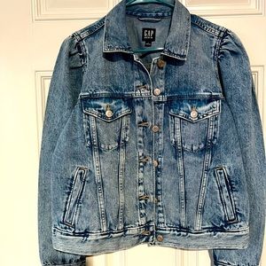 Puff Sleeve Icon Denim Jacket with Washwell